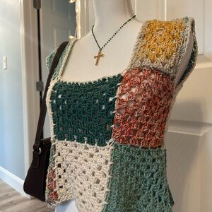 Boho Crochet Patchwork Top